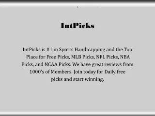 intpicks intpicks is 1 in sports handicapping