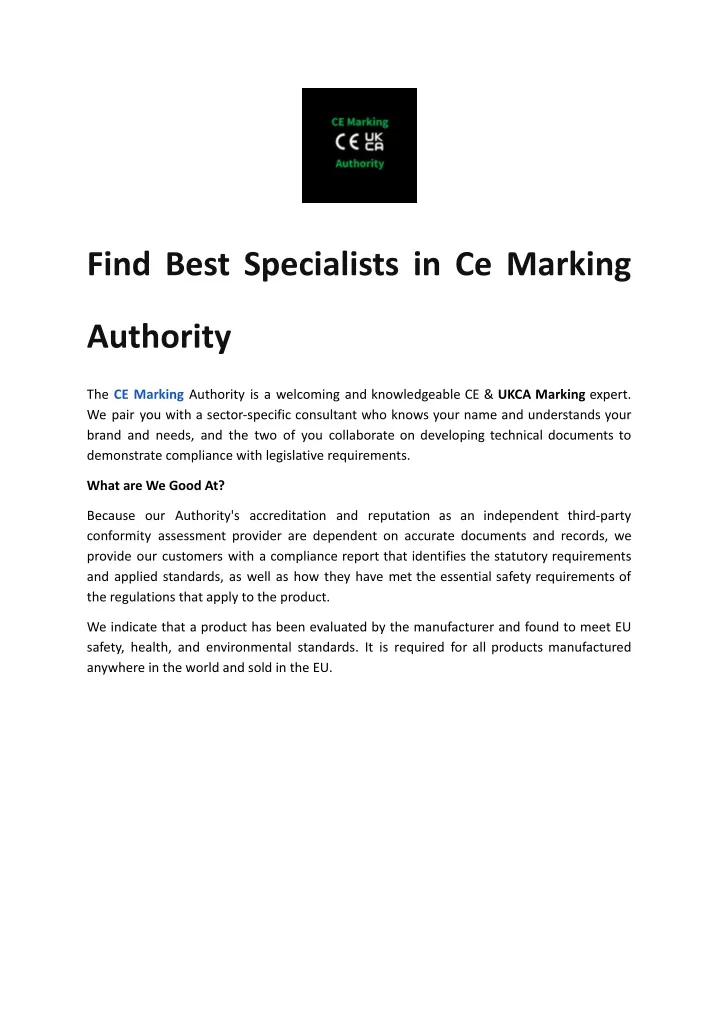 find best specialists in ce marking