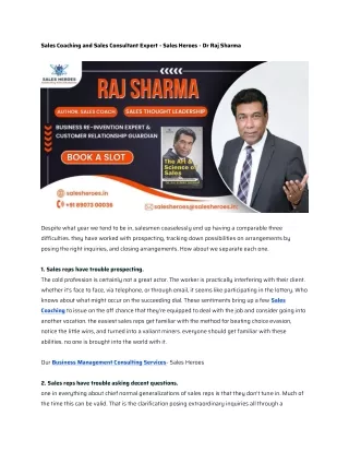 sales coaching and sales consultant expert sales