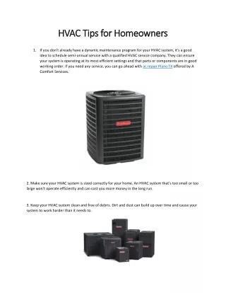HVAC Tips for Homeowners