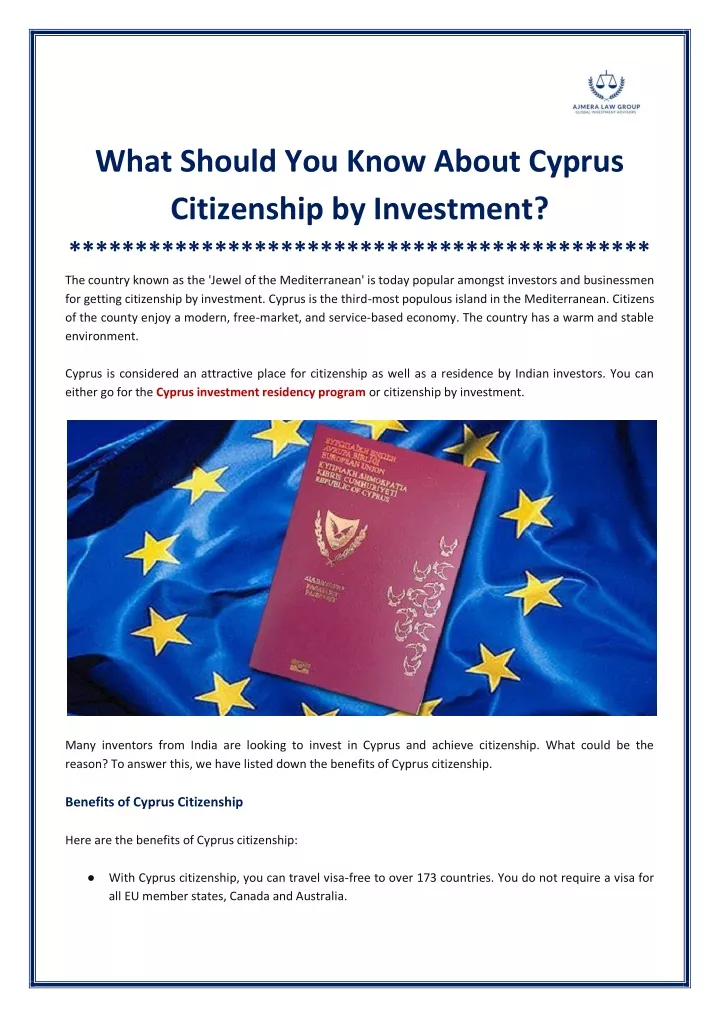 what should you know about cyprus citizenship