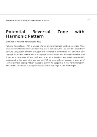 Potential Reversal Zone with Harmonic Pattern