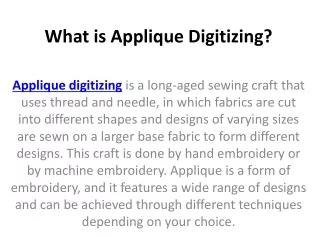 what is applique digitizing