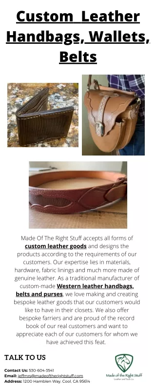 custom leather handbags wallets belts