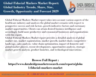 global fiducial markers market report global