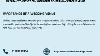 Important Things to Consider Before Choosing a Wedding Venue
