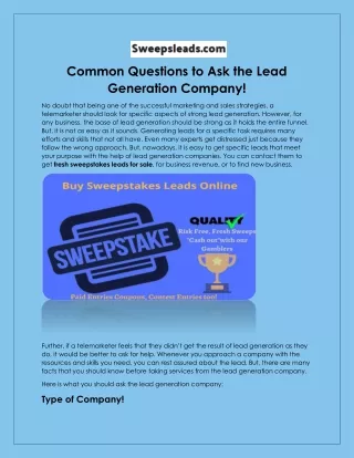 1st Hit Coupon Leads | Sweeps Leads