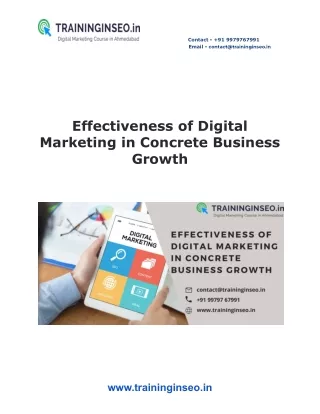 Effectiveness of Digital Marketing in Concrete Business Growth