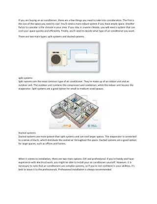 if you are buying an air conditioner there