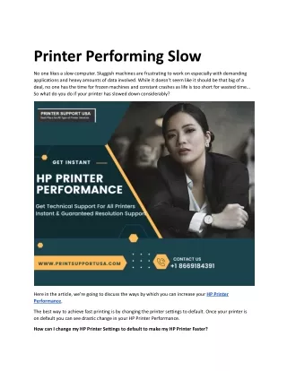 printer performing slow