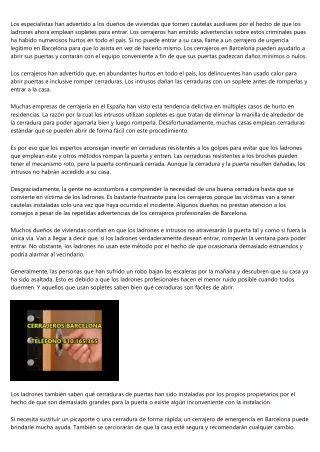 De qué manera los servicios de Barcelona Cerrajeros ayudan a los dueños de vivie