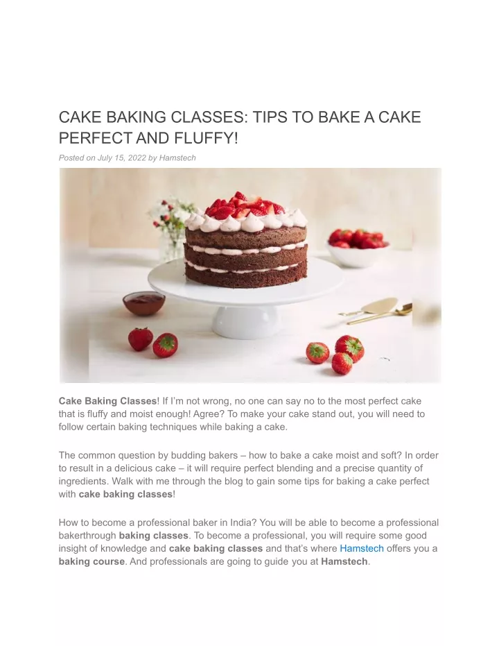 cake baking classes tips to bake a cake perfect