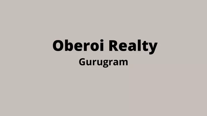 oberoi realty gurugram