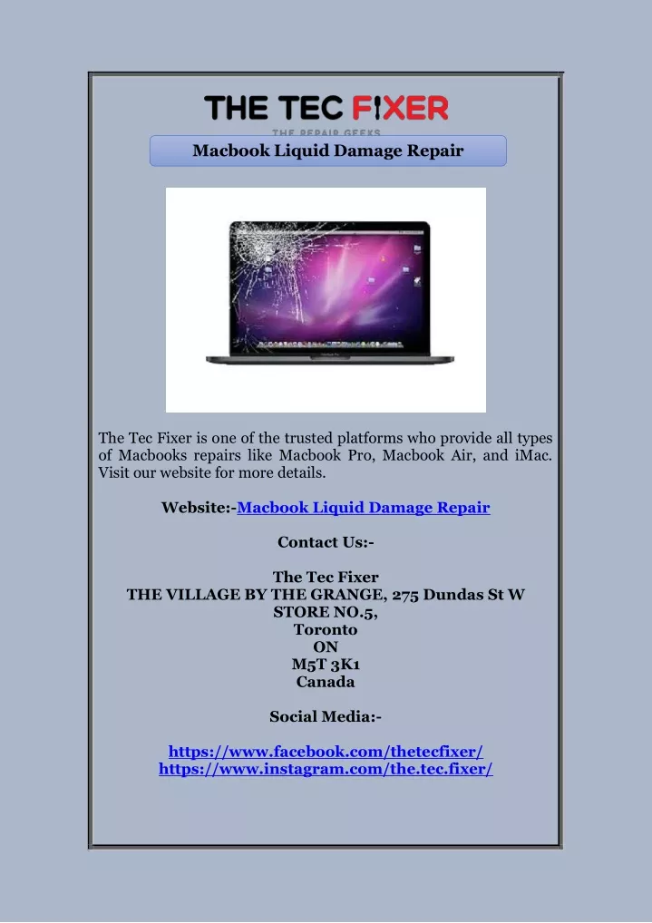 macbook liquid damage repair