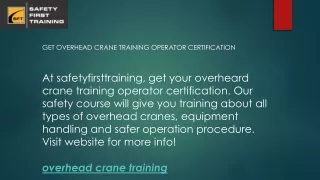 get overhead crane training operator certification