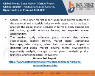 global release liner market market report global