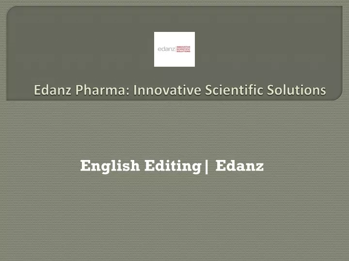 edanz pharma innovative scientific solutions