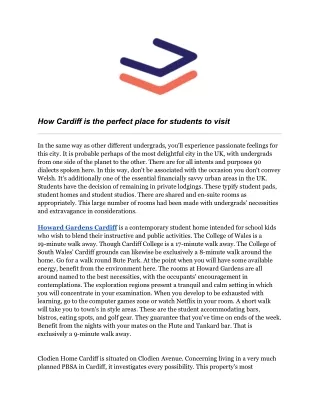 How Cardiff is the perfect place for students to visit