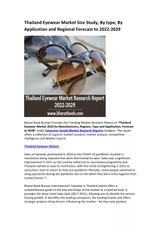 thailand eyewear market size study by type