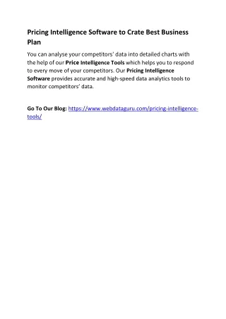 pricing intelligence software to crate best