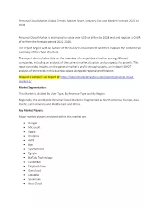 personal cloud market global trends market share