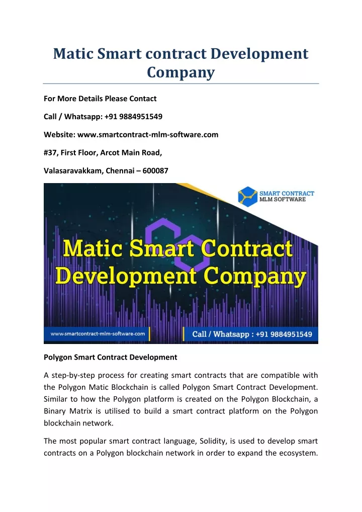 matic smart contract development company