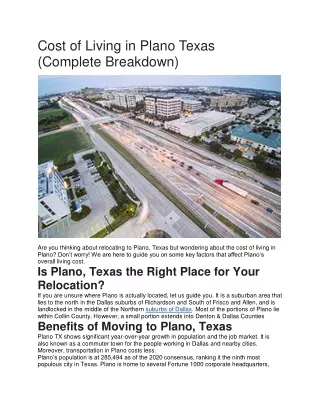 plano texas cost of living