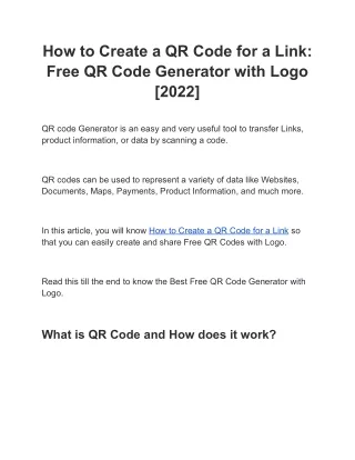 How to Create a QR Code for a Link_ Free QR Code Generator with Logo [2022]