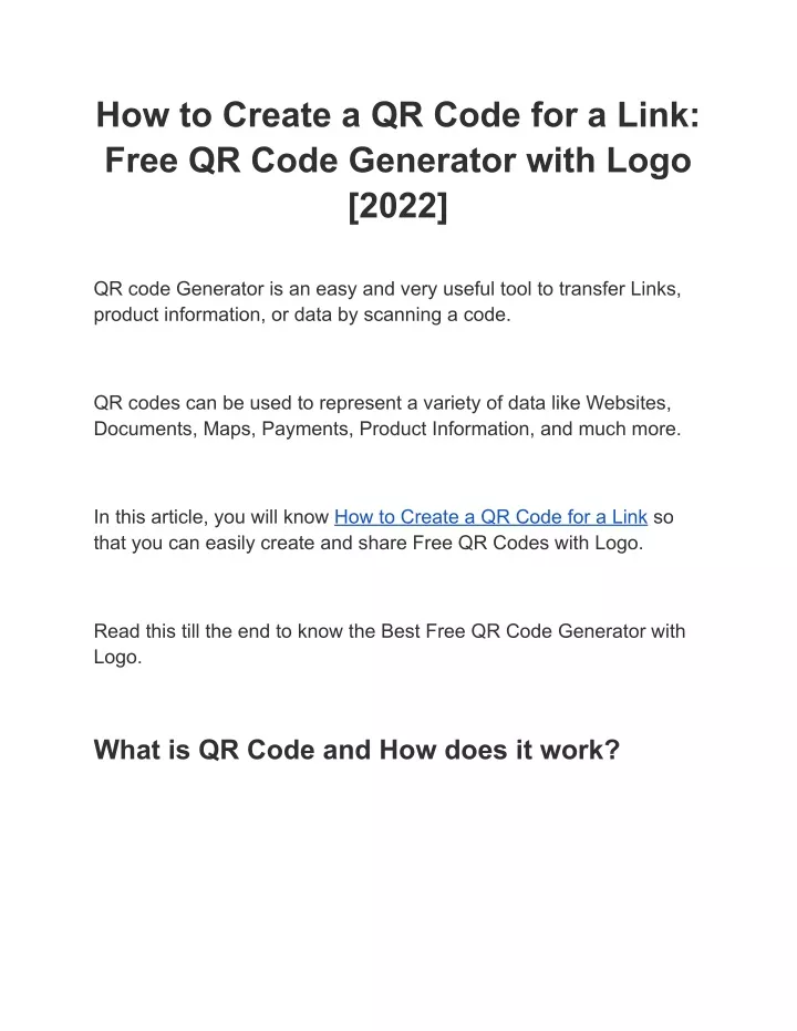 how to create a qr code for a link free qr code