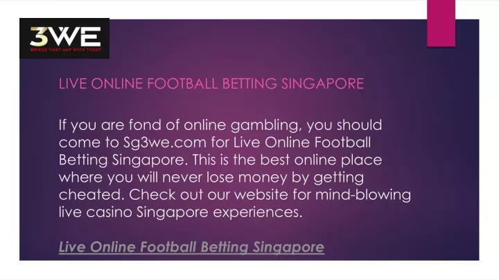 live online football betting singapore