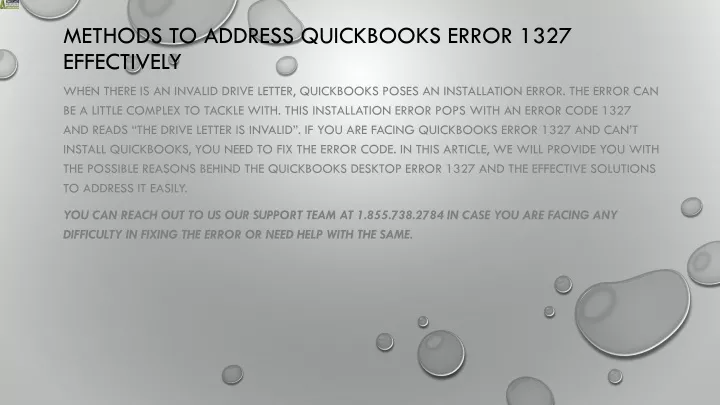 methods to address quickbooks error 1327 effectively