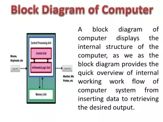 Block Diagram of Computer with its Components & Functions!!