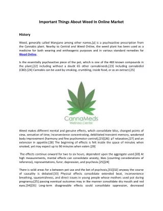 important things about weed in online market