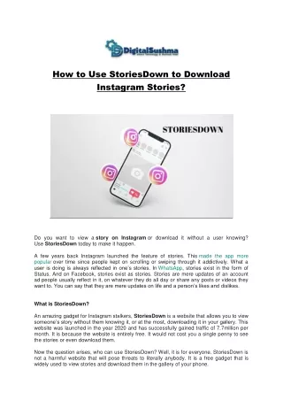 how to use storiesdown to download instagram