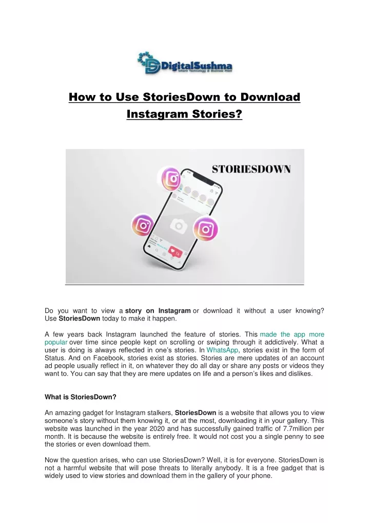 how to use storiesdown to download instagram