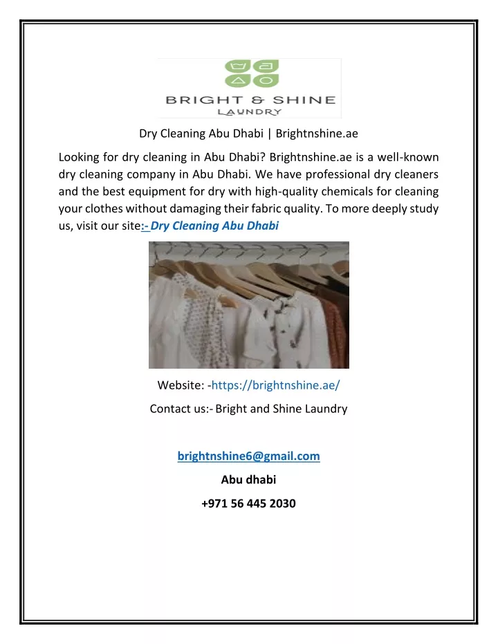 dry cleaning abu dhabi brightnshine ae