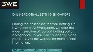 online football betting singapore