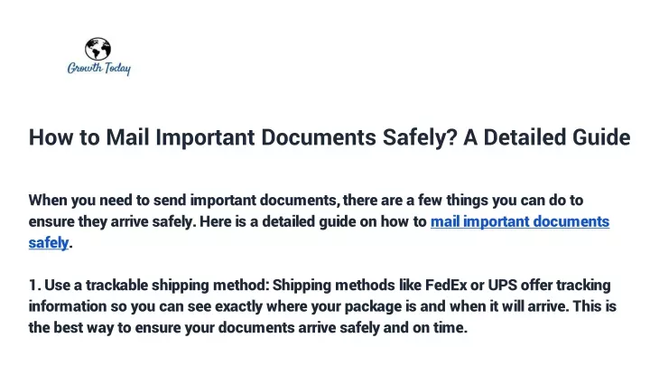 how to mail important documents safely a detailed guide