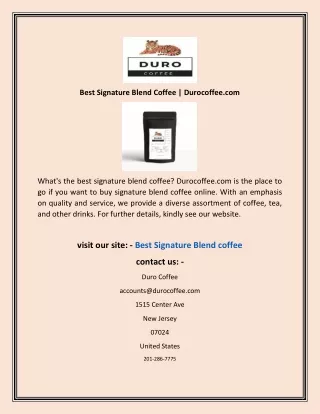 Best Signature Blend Coffee