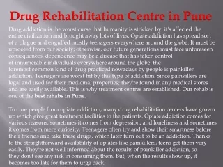 drug rehabilitation centre in pune