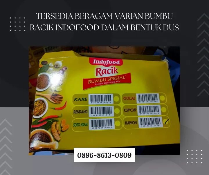 tersedia beragam varian bumbu racik indofood