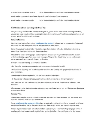 cheapest email marketing service