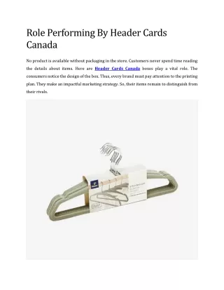 Role Performing By Header Cards  Canada