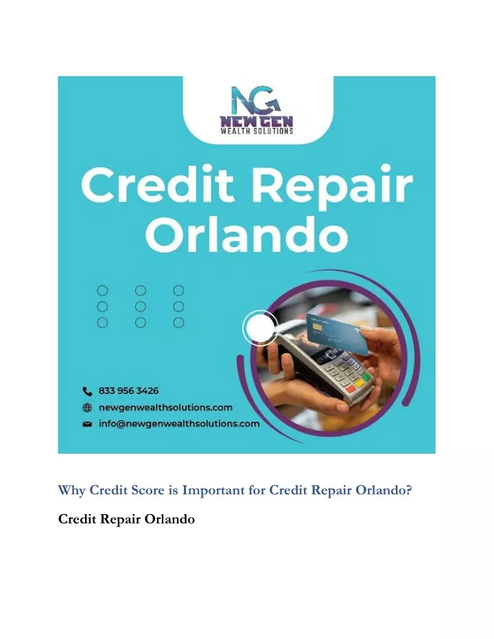 why credit score is important for credit repair