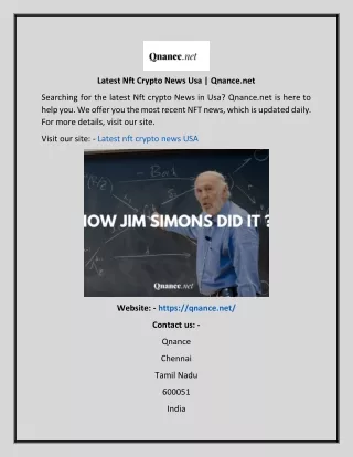 Latest Nft Crypto News Usa  Qnance.net