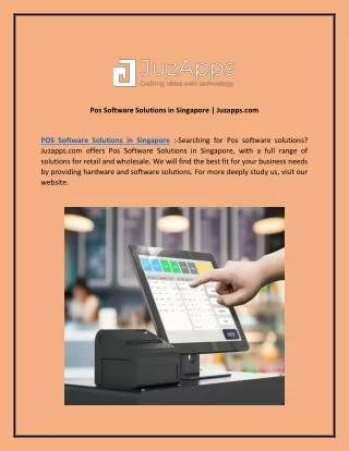 Pos Software Solutions in Singapore  Juzapps.com