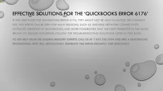 effective solutions for the quickbooks error 6176