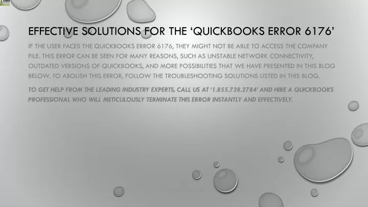 effective solutions for the quickbooks error 6176