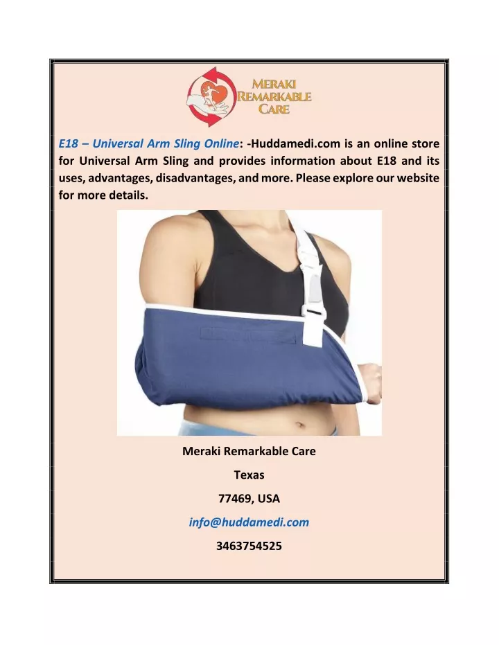 e18 universal arm sling online huddamedi