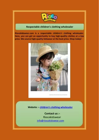 respectable children s clothing wholesaler